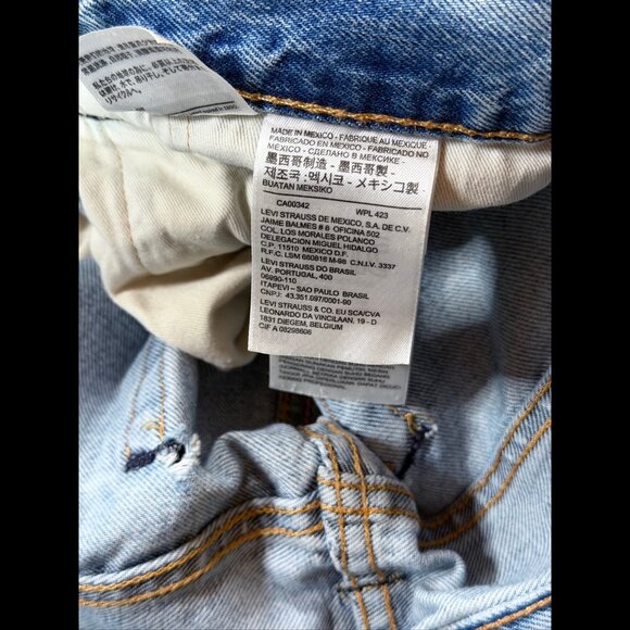 Levis 511 Jeans 32 x 34 Mens Blue White Oak Destroyed Denim 5 Pocket - Picture 10 of 13